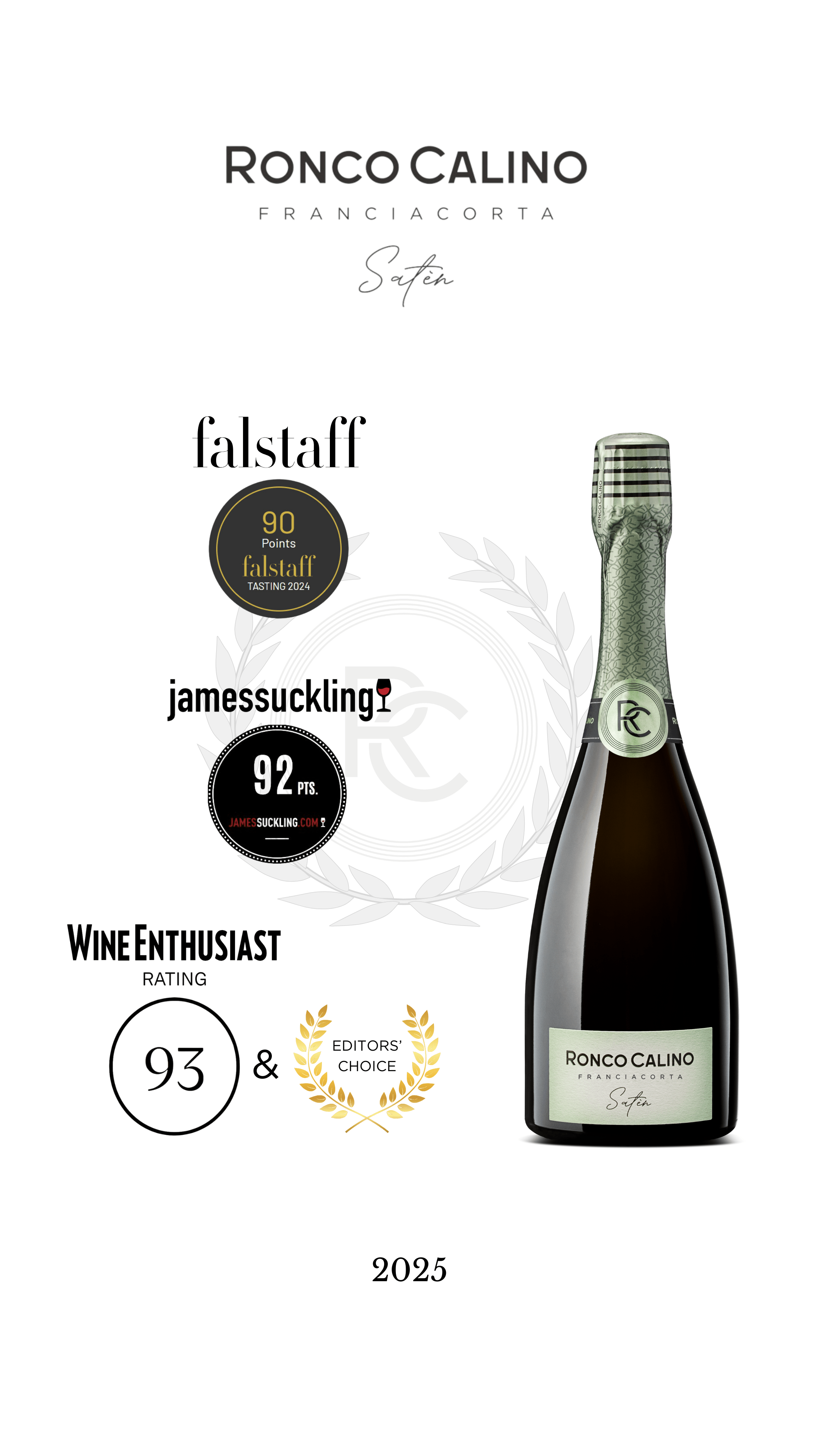 Saten Brut Metodo classico - Franciacorta -  0,75 l - Ronco Calino